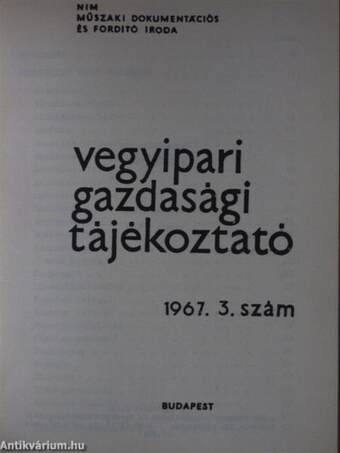 Vegyipari Gazdasági Tájékoztató 1967/3.