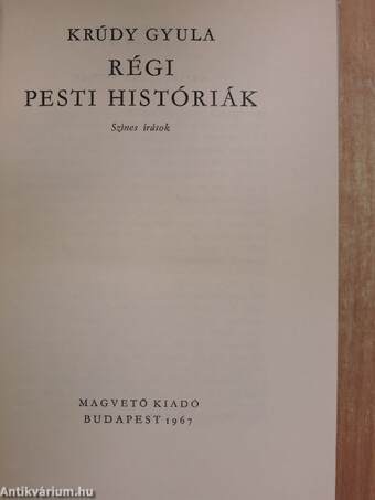 Régi pesti históriák