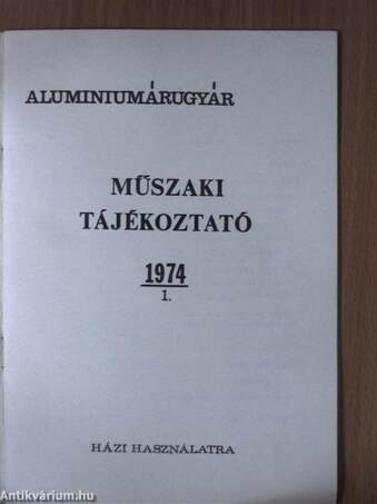 Műszaki tájékoztató 1974/1.