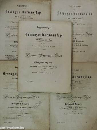 Magyarországot illető Országos Kormánylap 1857.