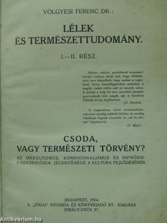 Lélek és természettudomány I-II. rész