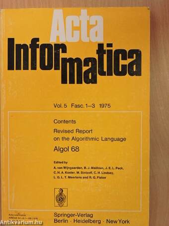 Acta Informatica 1975/1-3.