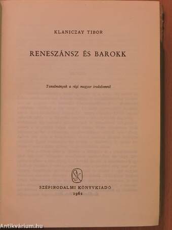 Reneszánsz és barokk