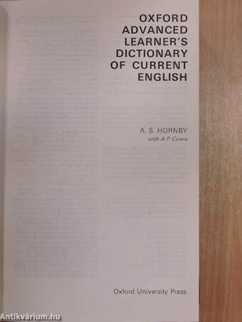 Oxford Advanced Learner's Dictionary of Current English