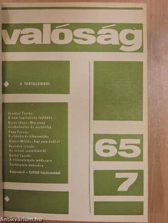 Valóság 1965. július-december (fél évfolyam)