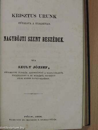 Korszerü bőjti beszédek/Nagyböjti szent beszédek/Korkérdések konferencziabeszédeimből/Egyházi-beszéd/Egyházi szent beszédek/Alkalmi szent beszéd