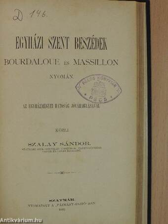 Korszerü bőjti beszédek/Nagyböjti szent beszédek/Korkérdések konferencziabeszédeimből/Egyházi-beszéd/Egyházi szent beszédek/Alkalmi szent beszéd