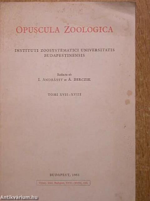 Opuscula Zoologica XVII-XVIII.
