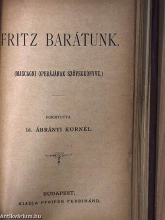 Az afrikai nő/Az alvajáró/Az álarcos bál/Bob herceg/Borgia Lucrezia/Carmen/Észak csillaga/A fekete dominó/Fritz barátunk/A gyöngy-halászok/Hunyadi László