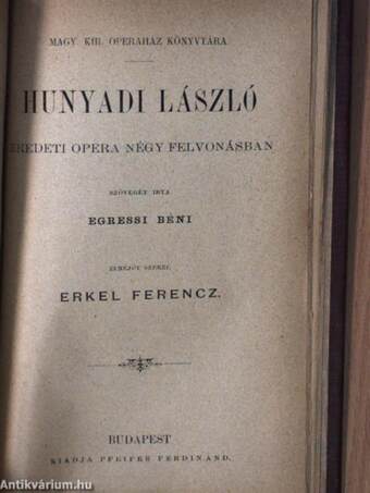 Az afrikai nő/Az alvajáró/Az álarcos bál/Bob herceg/Borgia Lucrezia/Carmen/Észak csillaga/A fekete dominó/Fritz barátunk/A gyöngy-halászok/Hunyadi László