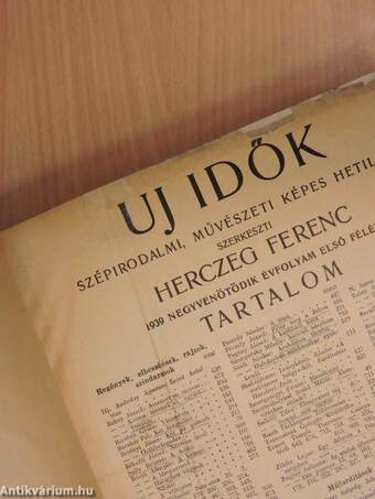 Uj Idők 1939. (nem teljes évfolyam) I-II.