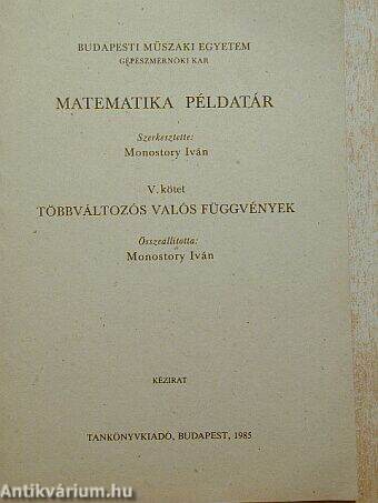 Matematika példatár V.