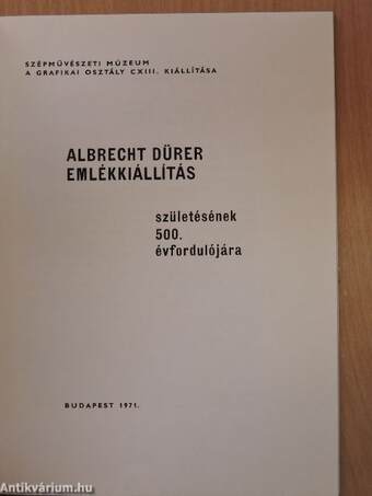 Albrecht Dürer emlékkiállítás