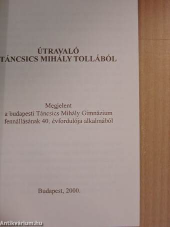 Útravaló Táncsics Mihály tollából