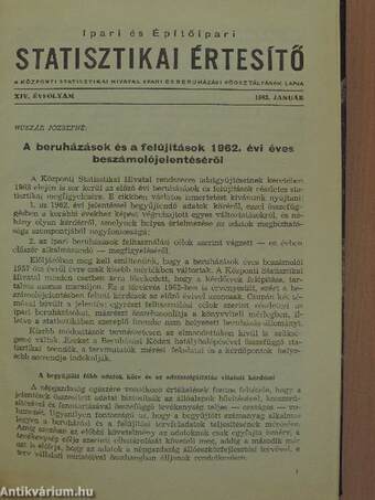 Ipari és Építőipari Statisztikai Értesítő 1963. január-december