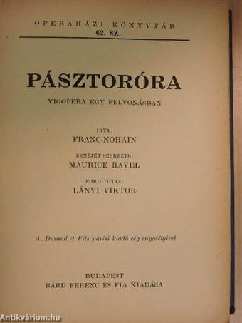 Otello/Pásztoróra/Pesti karneval/A Rajna kincse/Rigoletto/A rózsalovag/Salome/Sámson és Delila/Szöktetés a szerályból/Tell Vilmos