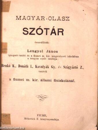 Olasz-magyar szótár/Magyar-olasz szótár