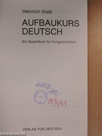 Aufbaukurs Deutsch