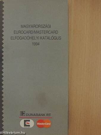 Magyarországi eurocard/mastercard elfogadóhelyi katalógus 1994