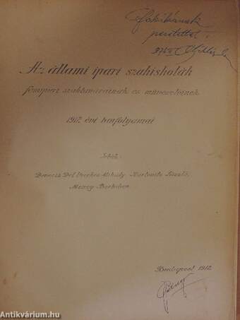 Az állami ipari szakiskolák fémipari szaktanárainak és művezetőinek 1912. évi tanfolyamai