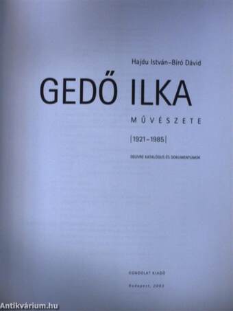 Gedő Ilka művészete 1921-1985