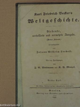 Karl Friedrich Becker's Weltgeschichte 3-6., 8., 12-14. (gótbetűs)