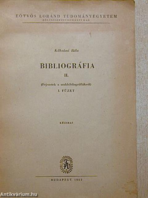 Bibliográfia II.