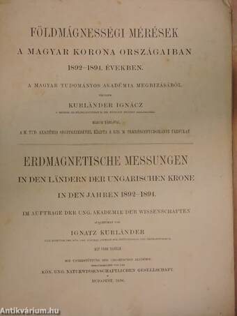 Földmágnességi mérések a magyar korona országaiban 1892-1894. években