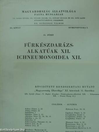 Fürkészdarázs-alkatúak XII.