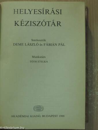 Helyesírási kéziszótár