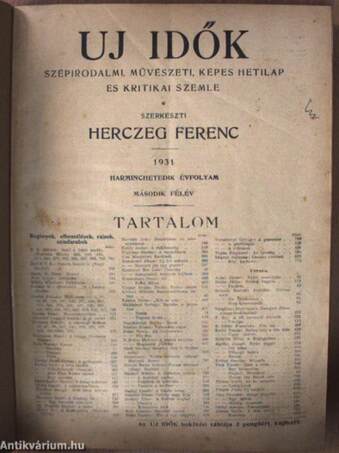 Uj Idők 1931. (nem teljes évfolyam)