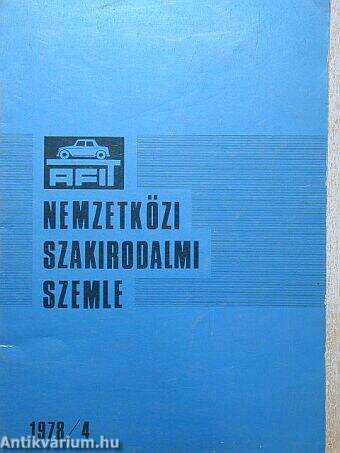 AFIT nemzetközi szakirodalmi szemle 1978/4.