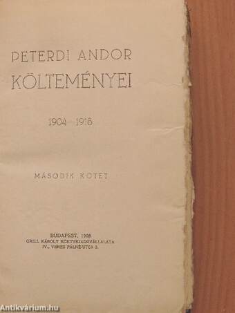 Peterdi Andor költeményei II. (töredék)