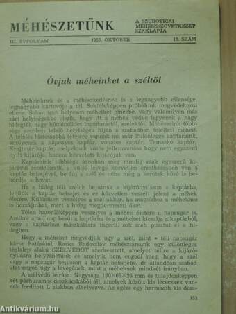 Méhészetünk 1956. október