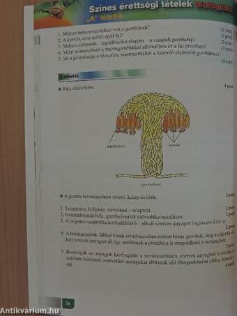 Színes érettségi tételek biológiából