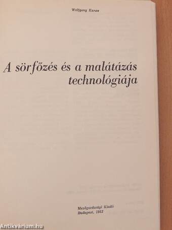 A sörfőzés és a malátázás technológiája