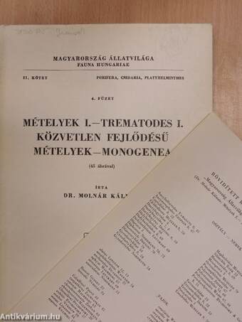 Mételyek I. - Trematodes I.