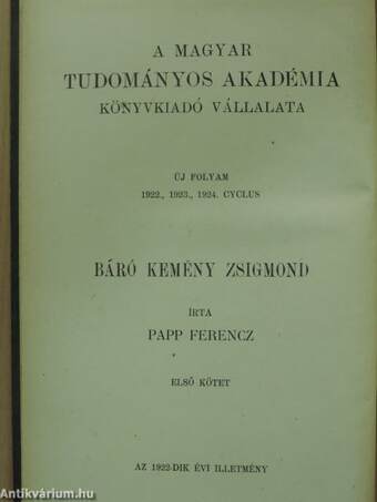 Báró Kemény Zsigmond I. (töredék)