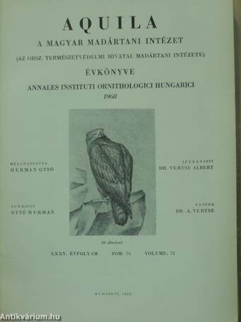 Aquila - A Magyar Madártani Intézet évkönyve 1968