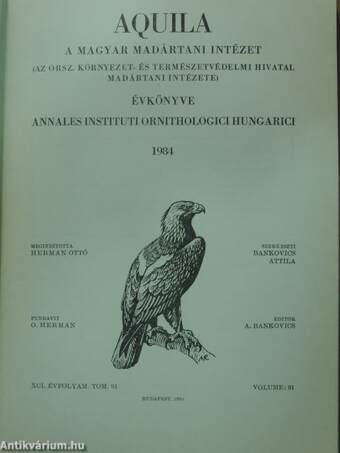 Aquila - A Magyar Madártani Intézet évkönyve 1984