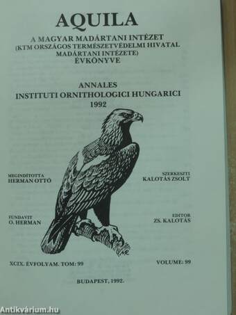 Aquila - A Magyar Madártani Intézet évkönyve 1992