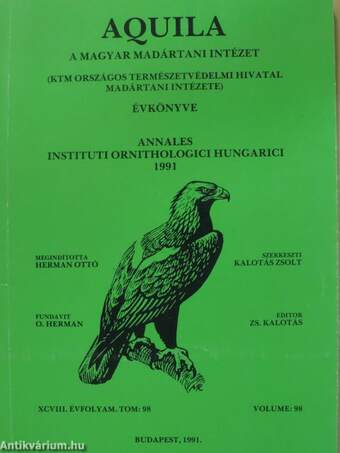 Aquila - A Magyar Madártani Intézet évkönyve 1991