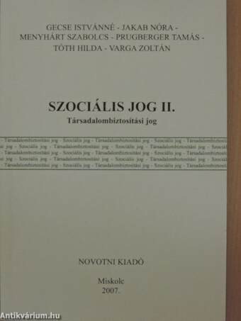 Szociális jog II.