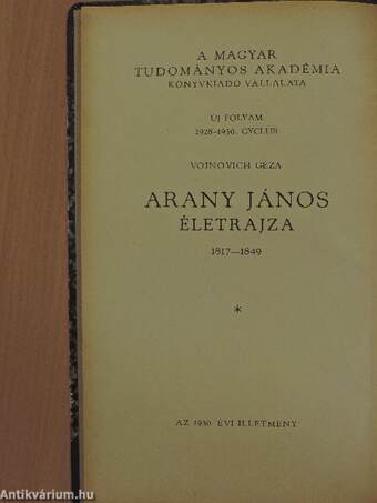 Arany János életrajza I.