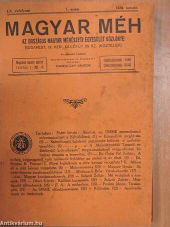 Magyar méh 1939. január-december