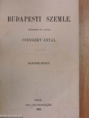 Budapesti Szemle 6. kötet 18-20. szám