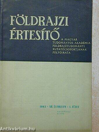 Földrajzi Értesítő 1963/1.