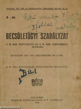 Becsületügyi szabályzat