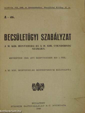 Becsületügyi szabályzat