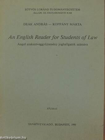 An English Reader for Students of Law